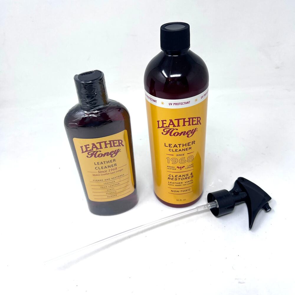 Leather Honey Leather Cleaner with Spray Nozzle Lot 8oz‎ & 16oz NEW